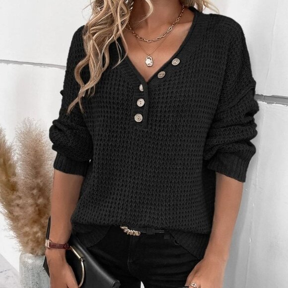 . Sweaters - Black Casual Womens Sweater